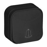 Anco 7204B IP20 falon kívüli fekete nyomó kapcsoló csengő jellel (7204B)