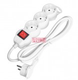 ANCO Asztali elosztó 3-as, lapos dugó, 1,4m