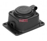 ANCO Elosztó 1-es szerelhető gumis, IP44 16A fekete vezeték nélkül.