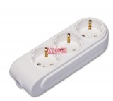 ANCO Szerelhető asztali hosszabbító, 3-as 16A fehér vezeték nélkül.