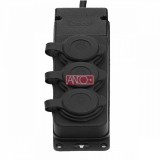 ANCO Vezeték nélküli Elosztó 3-as szerelhető gumis, IP44, tűzáló fekete