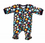 Andrea Kft. Hosszú ujjú baba rugdalózó Halacskás mintával