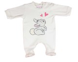 Andrea Kft. Hosszú ujjú baba rugdalózó Nyuszis mintával