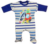 Andrea Kft. Hosszú ujjú, belül bolyhos baba rugdalózó munkagépes mintával