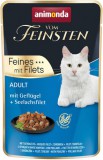 Animonda Vom Feinsten Feines mit Filets baromfis és fekete tőkehalas macskaeledel alutasakban (18 x 85 g) 1,53 kg