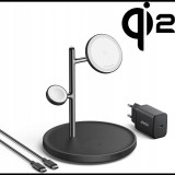 Anker B25M3311 MagGO 15W 3in1 MagSafe Töltő Állomás 15W - Fekete (B25M3311)