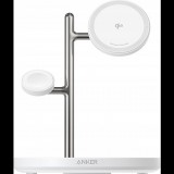 Anker B25M3321 MagGo 15W 3in1 MagSafe Töltő Állomás - Fehér (B25M3321)