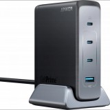 ANKER Hálózati Töltő, 749, 4 portos, 240W, 3xUSB-C, USB-A, EU, fekete - A2342311 (A2342311)