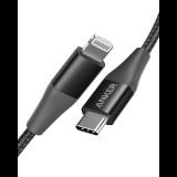 Anker PowerLine+ II USB-C - LTG  0.9m fekete (A8652H11) (Anker A8652H11) - Adatkábel