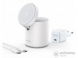 Anker, PowerWave Mag-Go 2-in-1 Dock White EU Plug töltőállvány fehér