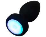 ANOS - világító, vibrációs anál plug (fekete)