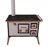 Antik rózsás sparhelt korláttal - 1950-es évek, rózsa tűzzománcos ajtó, garanciával