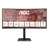 AOC E4 CU34E4CV monitor 86,4 cm (34") 3440 x 1440 pixel UltraWide Quad HD LCD Fekete