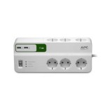 APC Túlfeszültségvédő elosztó 6 DIN, 2x USB, 1,8m (PM6U-GR)