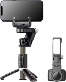APEXEL Q18 Mobiltelefon Stabilizátor / Gimbal LED lámpával - Fekete
