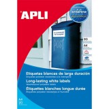 APLI  210x297 mm, poliészter, időjárásálló, matt fehér,  Etikett ( 20 etikett/csomag)