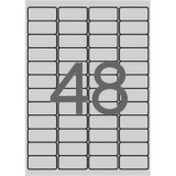 APLI   45,7x21,2 mm, poliészter, időjárásálló, kerekített sarkú Etikett  ezüst, (960 etikett/csomag)
