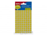 Apli kézzel írható 8mm-es kör etikett, sárga ( 288 etikett/csomag)