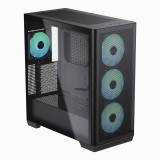 APNX C1 ATX miditony számítógépház, 4x beépített ventilátor, fekete