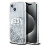 Apple DKNY Liquid Glitter Arch Logo iPhone 15 hátlap tok, átlátszó