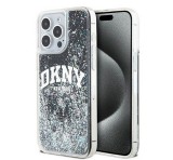 Apple DKNY Liquid Glitter Arch Logo iPhone 15 Pro Max hátlap tok, fekete