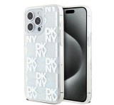 Apple DKNY Liquid Glitter Checkered Pattern iPhone 15 Pro Max hátlap tok, átlátszó