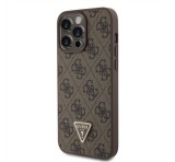 Apple Guess 4G Strass Triangle Metal Logo tok, iPhone 15 Pro Max, Barna