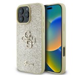 Apple Guess Fixed Glitter Big 4G iPhone 16 Pro kemény hátlap tok, arany GUHCP16LHG4SGD