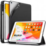 Apple iPad 10.2 (2019 / 2020 / 2021), mappa tok, Apple Pencil tartóval, Smart Case, ESR Rebound, Fekete