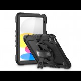 Apple iPad 10.9 (2022) ütésálló tablet tok 360 fokos védelemmel, 4H kijelzővédő üveggel - Tech-Protect Solid 360 - fekete (ECO csomagolás) (TP927670)