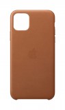 Apple iPhone 11 Pro Max, Leather Case, Bőr, Gyári, Barna, Mobiltelefon tok