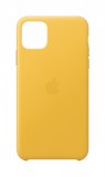 Apple iPhone 11 Pro Max, Leather Case, Bőr, Gyári, Meyer citrom, Mobiltelefon tok