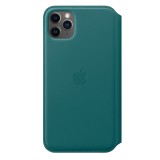Apple iPhone 11 Pro Max, Leather Folio, Bőr, Gyári, Oldalra nyitható, Peacock, Mobiltelefon tok