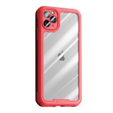Apple iPhone 11 Pro Max, Műanyag hátlap védőtok, szilikon hátlap, ultravékony, közepesen ütésálló, légpárnás sarok, átlátszó/piros (RS96640) - Telefontok