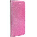 Apple iPhone 11 Pro, Oldalra nyíló tok, stand, csillogó, Shining Book, világos rózsaszín