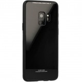 Apple iPhone 11 Pro, TPU szilikon védőkeret, üveg hátlap, Glass Case, Fekete