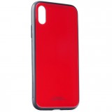Apple iPhone 11 Pro, TPU szilikon védőkeret, üveg hátlap, Glass Case, piros (84906) - Telefontok