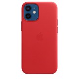 Apple iPhone 12 Mini, MagSafe, Gyári, Bőr, Piros, Mobiltelefon tok