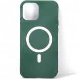 Apple iPhone 12 Mini, Szilikon tok, mágnes gyűrűvel, MagSafe töltővel kompatibilis, Wooze Magsafe Case, zöld (101381) - Telefontok