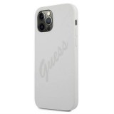 Apple iPhone 12 Pro Max GUESS GUHCP12LLSVSCR Liquid Silicon Hátlap - Fehér