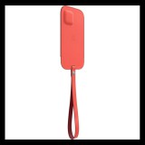 Apple iPhone 12 Pro Max MagSafe-rögzítésű bebújtatós bőr tok, pink citrus