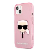 Apple iPhone 13 KARL LAGERFELD KLHCP13SKHTUGLP Glitter Hátlap - Rózsaszín