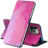 Apple iPhone 13, Oldalra nyíló tok, stand, festék minta, Wooze Flashy Colors, színes/rózsaszín (108185) - Telefontok