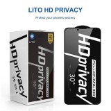Apple iPhone 13 Pro Max/14 Max Lito HD Plus Privacy 2.5D Full Üvegfólia - Fekete