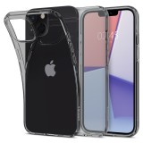 Apple iPhone 13, Szilikon tok, Spigen Crystal Flex, átlátszó/fekete (S59111) - Telefontok