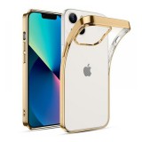 Apple iPhone 13, Szilikon tok, ultravékony, közepesen ütésálló, légpárnás sarok, ESR Project Zero, átlátszó/arany (RS113774) - Telefontok