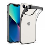Apple iPhone 13, Szilikon tok, ultravékony, közepesen ütésálló, légpárnás sarok, ESR Project Zero, átlátszó/fekete (RS113784) - Telefontok