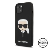 Apple iPhone 14 Plus KARL LAGERFELD KLHMP14LSLKHBK Liquid Silicon MagSafe Hátlap - Fekete