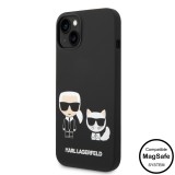 Apple iPhone 14 Plus KARL LAGERFELD KLHMP14MSSKCK Liquid Silicon MagSafe Hátlap - Fekete