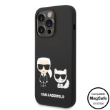 Apple iPhone 14 Pro KARL LAGERFELD KLHMP14LSSKCK Liquid Silicon MagSafe Hátlap - Fekete